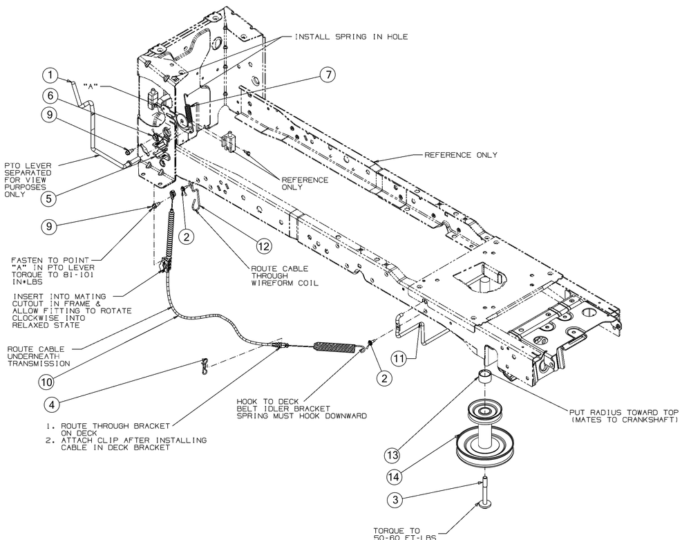 Manual Pto Diagram and Parts List for (13A9A1CS256)(2017) Cub Cadet Lawn Tractor